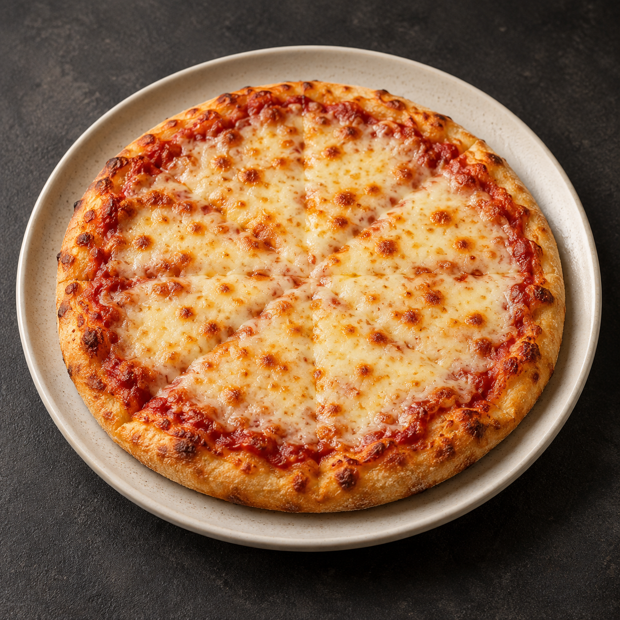 AI-generated illustration of a 9-inch Personal Pizza with cheese
